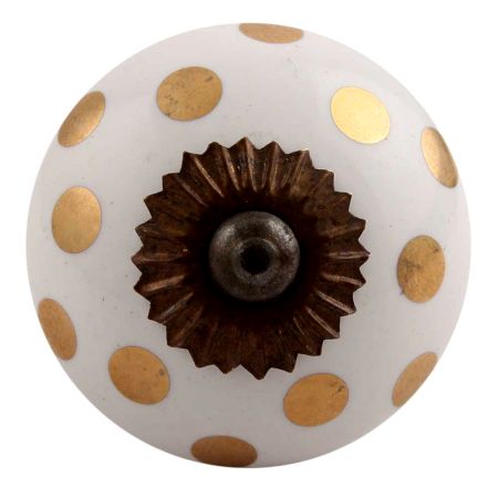 Golden Dot Ceramic Drawer Knob